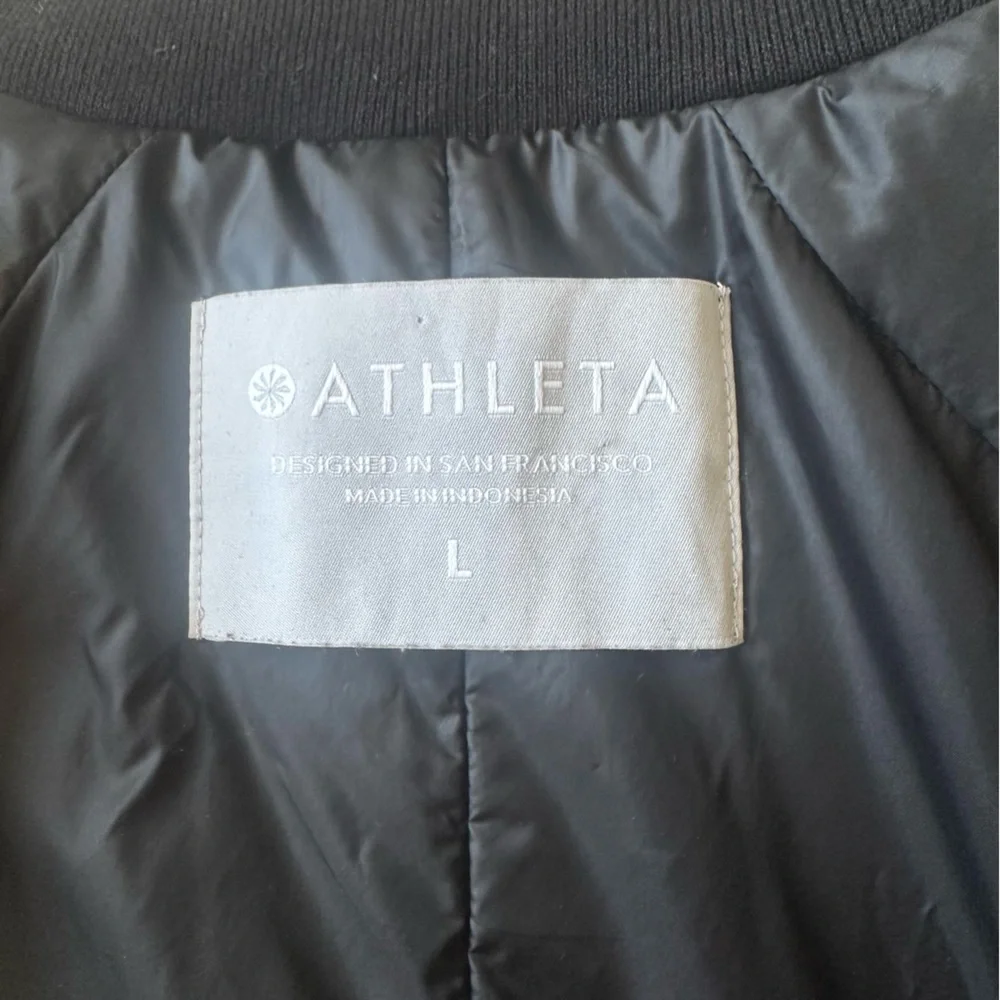 Athleta Parka Summit Primaloft Insulated Lightweight Zip Jacket Black Size Large